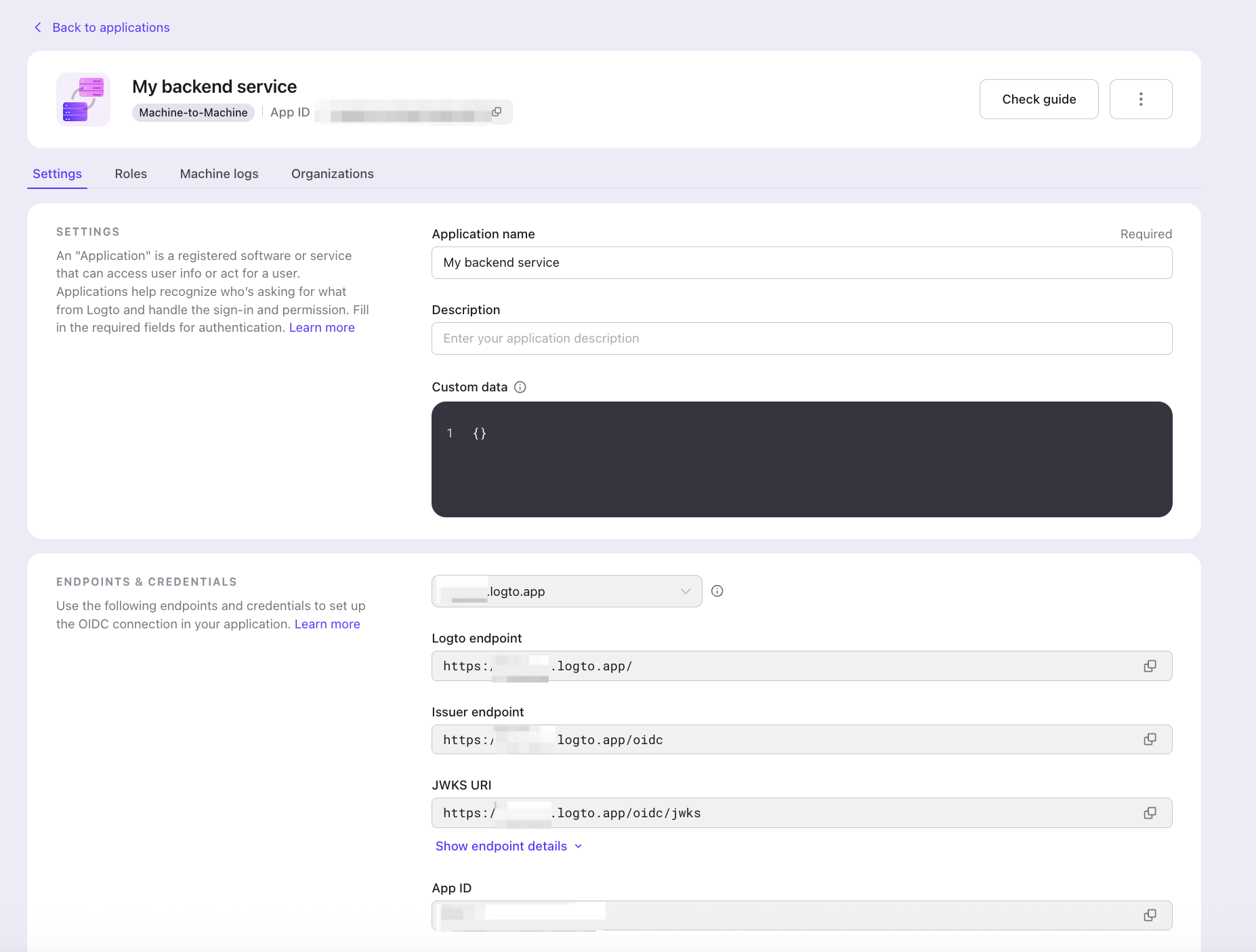 M2M アプリの詳細
