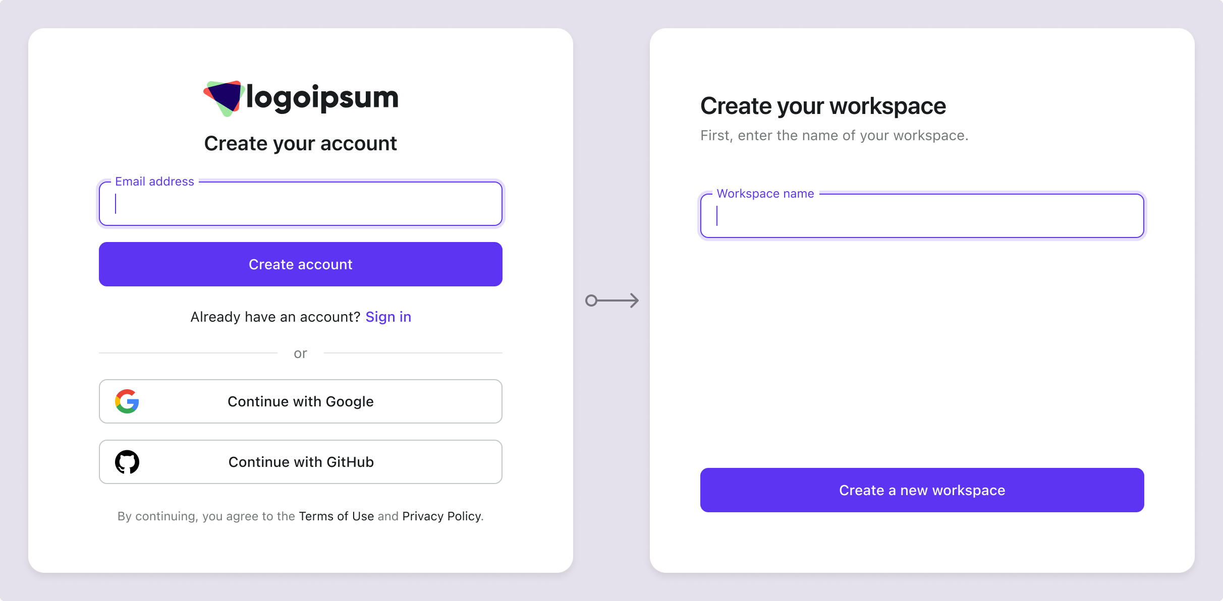 新規アカウントが組織を作成